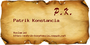 Patrik Konstancia névjegykártya